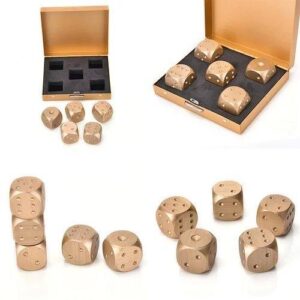 5pcs Dice Set High Quality Aluminium Alloy Poker Dice Silver Gold Portable Dominoes Metal Dice Party